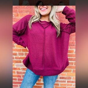 ANDREE BY UNIT Burgundy Sweater